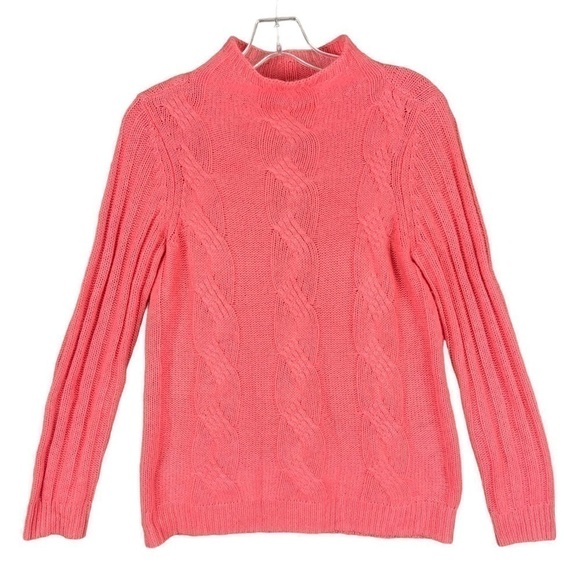 CHICOS Cashmere Sweater Small Pink Cable Knit Pullover - Picture 6 of 7